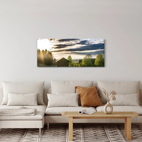 Tablou cabana în pădure (120x50 cm)