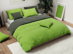 Lenjerie de pat din bumbac COLAM verde-negru Dimensiune lenjerie de pat: 70 x 90 cm | 140 x 200 cm