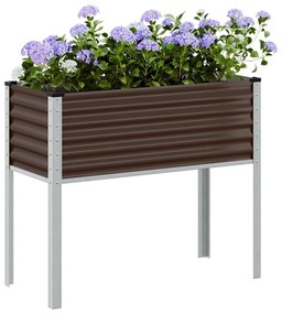 vidaXL Jardinieră de grădină, maro, 100x45x90 cm, oțel