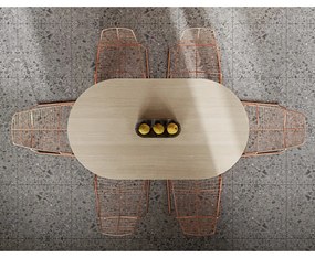 Masă de dining cu blat cu aspect de lemn de stejar 100x180 cm Lago – TemaHome