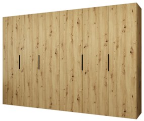 Dulap de haine 300 cm Mirabella 1 (Stejar artisan + Negru). 1126380