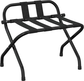 vidaXL Suport pentru bagaje cu spătar, negru, 56x39x52 cm