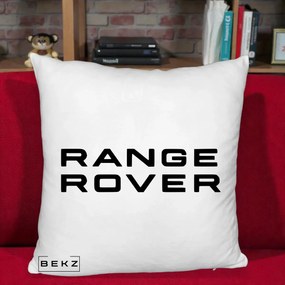 Perna Personalizata cu emblema Range Rover, 40x40 cm, Alb Pufos, Husa Detasabila, Perna Inclusa, BEKZ®