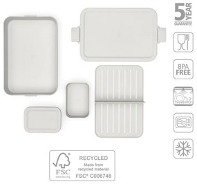 Cutie pentru alimente Brabantia Make&Take 1006292, 2 L, Cu separatoare, Inchidere etansa, Fara BPA, Gri deschis