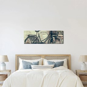 Tablou - Bicicleta de epocă cu flori (cu ceas) (90x30 cm)