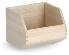 Cutie suprapozabila pentru depozitare, din lemn de Paulownia, Stack Cut Natural, L20,5xl18,5xH16,3 cm