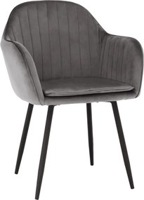 Fotoliu de design, ţesătură catifea gri, ZIRKON
