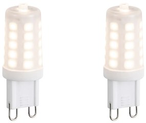 Set van 2 G9 dimbare LED lampen opaal 3W 250 lm 3000K