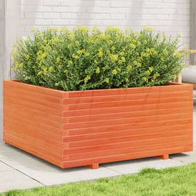 vidaXL Jardinieră grădină maro ceruit, 100x100x49,5 cm, lemn masiv pin