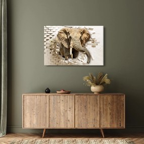 Tablou - Elefant spârgând peretele (90x60 cm)