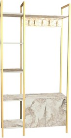 Mobiler hol DOGA, auriu/bej cu efect de marmura, PAL melaminat, 90x35x