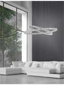 Lustra LED ovala cristal K9 Celine 85x42cm NVL-7403002