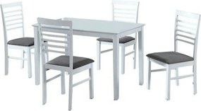 Set masa si 4 scaune BRISBO, alb/gri