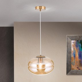 Lustra / Pendul vintage design decorativ RICHARD auriu/amber