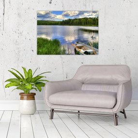 Tablou pe sticlă - Sat pitoresc (70x50 cm)