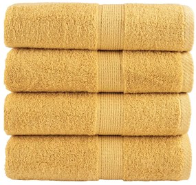 vidaXL Prosoape oaspeți premium SOLUND, 4 buc. auriu 30x50cm 600gsm