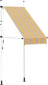 vidaXL Copertină retractabilă manual, galben & albastru, 100 cm, dungi