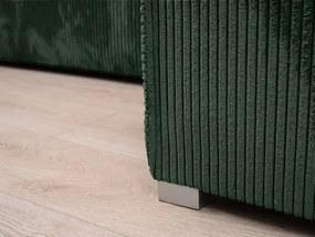 Canapea colt extensibila SMART COSARO verde inchis, cu colt bilateral + 2 perne CADOU