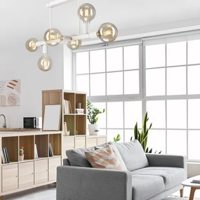 Lustră pe tijă ASTRID 6xE27/60W/230V alb