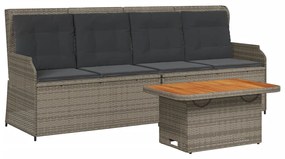 3262444 vidaXL Set mobilier de grădină cu perne, 3 piese, gri, poliratan