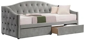 Pat de o persoană (divan) 90 cm Zonas (gri) (cu somieră) (cu sp. depozitare). 1116569