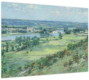 Tablou pe sticlă - Theodore Robinson, The Valley of the Seine, From the Hills of Giverny, reproducere (70x50 cm)