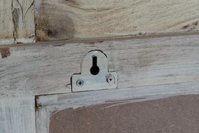 Oglindă decorativă de perete, stil natural rustic, culoare natur, din lemn de tec, „Teak”
