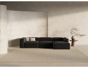 Colțar negru (cu colț pe partea dreaptă/cu șezlong) Bergamo – Cosmopolitan Design