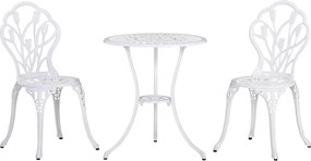 Outsunny Set de Gradina 3 Piese din Aluminiu cu 2 Scaune