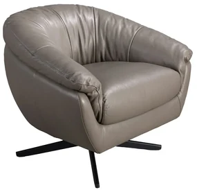 Fotoliu pivotant design LUX, Piele naturala, Cowhide gri