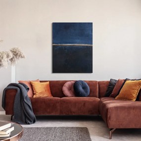 Tablou pictat manual 78x98 cm Edge Blue – Malerifabrikken