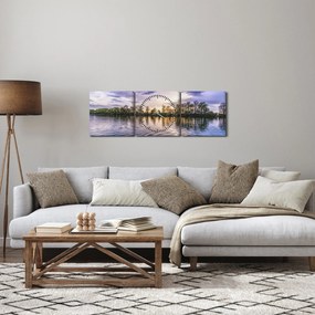 Tablou cu lac (cu ceas) (90x30 cm)