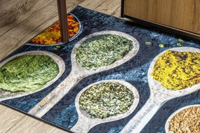 ANDRE 53240 covor lavabil linguri, condimente bucatarie, anti-alunecare - gri / bej