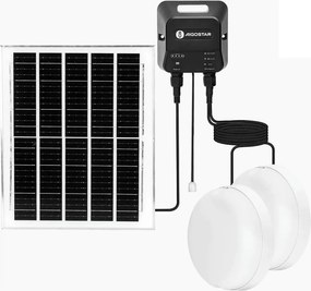 Aigostar - Lampă solară LED 2xLED/70W/12V 12000 mAh 6500K diam. 20,5 cm