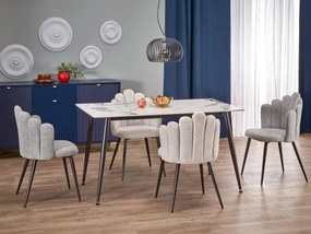 Masă de sufragerie Emilo 120 (marmură albă + negru) (pentru 4 persoane). Promo -6%. 1092387