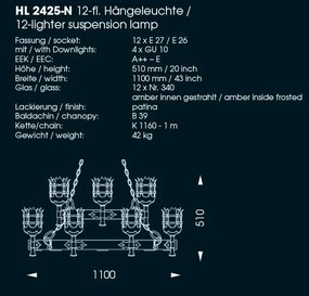 Candelabru din fier forjat realizat manual in stil gotic HL 2425-N