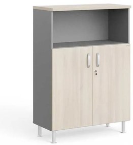 Dulap mediu Manager LUX 90 x 43 x 129,2 cm, salcâm deschis / gri