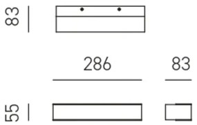 Aplica de perete lumina ambientala LED GAP LINEA L-28cm, 3000K