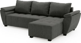 OFERTA Canapea extensibila de colt, reversibila, LIVARO 251x140 cm, gri inchis, a doua calitate