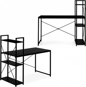 Birou cu raft LOFTY 120x60 cm, negru