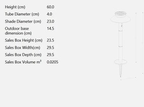 Stalp LED solar de exterior cu senzor de miscare IP44 Justina negru