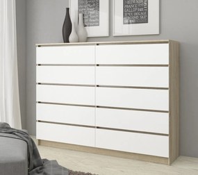 Comodă Kurtinaitis 10SZ (stejar sonoma + alb). 1069017