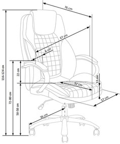 Scaun de birou King negru H124 cm