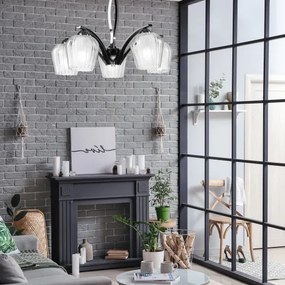 Lustră pe tijă PAULA 5xE27/60W/230V neagră