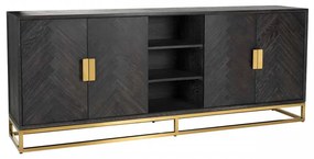 Servanta din lemn de stejar Blackbone 225 cm, 4 usi
