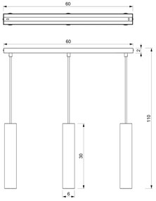 Lustră pe cablu RAITO 3xGU10/8W/230V neagră