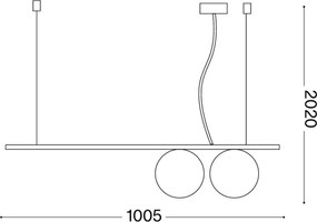 Ideal Lux - Pendul LED PERLINE pe cablu, 2x G9, 3W, 230V, auriu