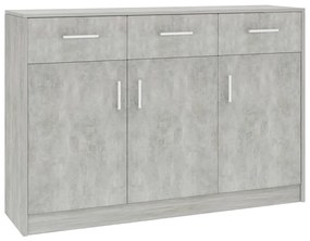 800706 vidaXL Servantă, gri beton, 110x30x75 cm, PAL