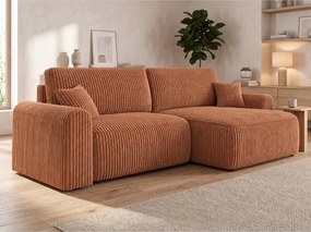 Canapea extensibila reversibila in L NORDEN TILIA 250x140 cm, teracota