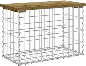 vidaXL Bancă grădină, design gabion, 63x31,5x42 cm, lemn pin impregnat